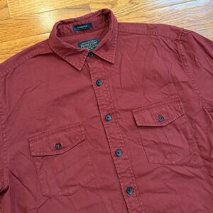 Pendleton Forester Button Down Shirt Mens Large Burgundy Red Canvas Work Utility